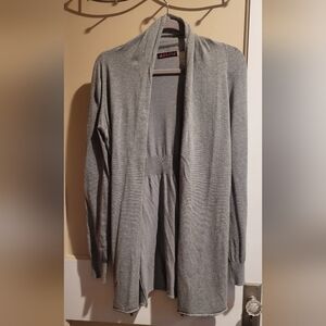 Juliana Gray Open Front Cardigan In Gray Or Brown
